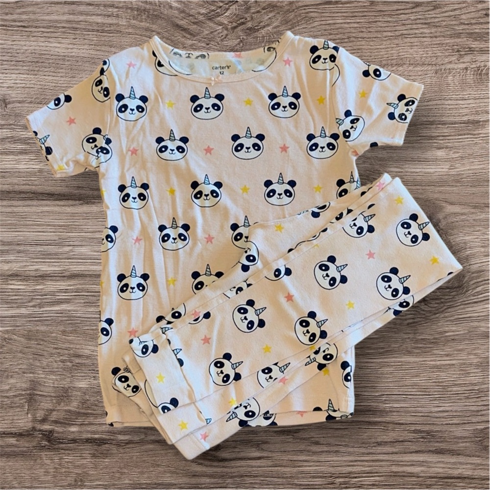 Carter's Pink and Black Panda Pajama Set
